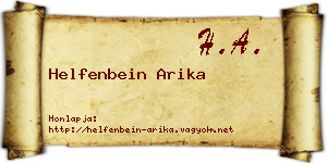 Helfenbein Arika névjegykártya